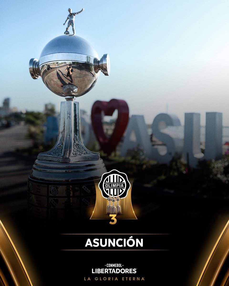 Libertadores's tweet image. 🔝🇵🇾 De Asunción a la #GloriaEterna: @elClubOlimpia, tricampeón de la CONMEBOL #Libertadores.