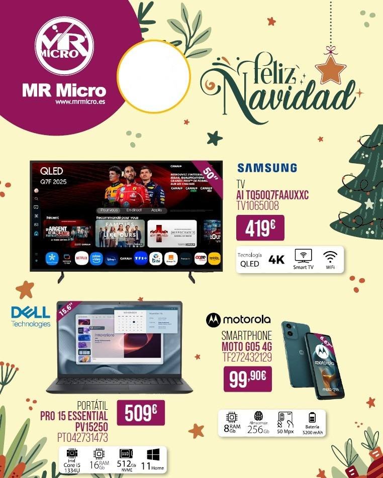 OnbyteTech's tweet photo. 🎄✨ Catálogo de Navidad Onbyte ✨🎄
Tecnología para acertar estas fiestas:
🎁 TV QLED Samsung
💻 Portátiles Dell
📱 Smartphones Motorola
📅 Del 5/12 al 5/1
👉 https://t.co/kdyuF8CLbU
#Navidad #Onbyte #RegalosTech #OfertasDeNavidad #Estepona https://t.co/cS0AXDVArZ