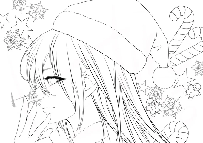 過去絵を用いてイベント用に描いたクリスマスイラストですが、新しく描く余裕が無いので今年のクリスマスイラストとして現在塗り塗りしています(*☌ᴗ☌)

#イラスト #drawing #クリスマス  #線画 