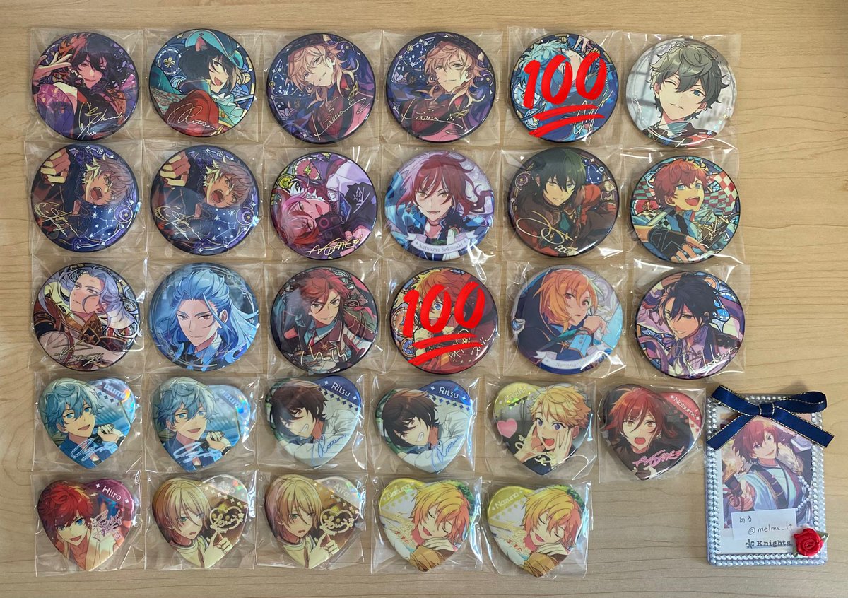 melme_lt's tweet photo. 【交換・譲渡】あんスタ 中国 星之所向 缶バッジ 時光 宝石心晴 絆 イベコレ

譲）☆:零 薫 泉 一彩 夏目 凛月
無印:嵐 藍良 晃牙 みか 北斗 なずな
●:凪砂 斑

求）異種日和 司(👑優先)
ハート缶440円、他500円＋送料

☆の譲渡は●or固ツイより同額程度お迎えください。
お気軽にどうぞ🌸 https://t.co/VONpkGDmjG