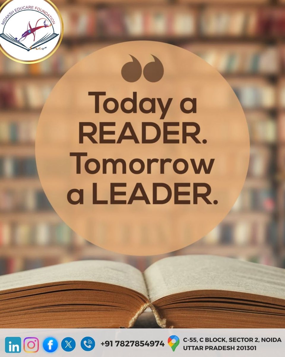 NidakshF75759's tweet image. Today a Reader.
 Tomorrow a Leader.
📞 +91 78278 54974
#StayMotivated #GrowthMindset #SuccessJourney