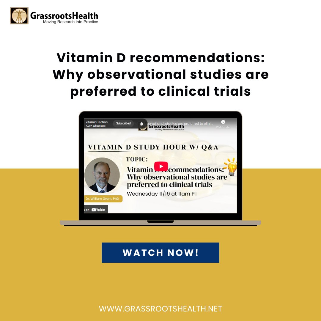 Recent insights from Dr. William B. Grant highlight a key issue in vitamin D science: many clinical trials don’t effectively test how vitamin D really works in the body, often using low doses or enrolling people who already have sufficient levels, which can mask meaningful health