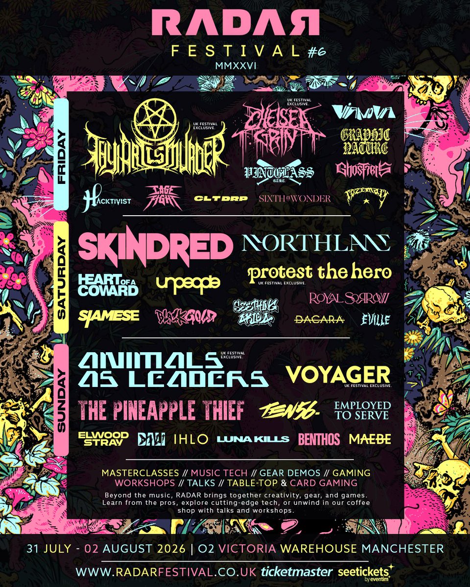 inappodcast's tweet photo. RADAR Festival (@RDRfestival) have confirmed more acts for their 2026 line-up.

New names include Skindred (@Skindredmusic), Thy Art Is Murder (@thyartismurder), Chelsea Grin (@ChelseaGrinUT), Graphic Nature (@GRAPHICNATURE__), Sixth Wonder (@sixthwonderband), and more. https://t.co/45ZTrThxwi