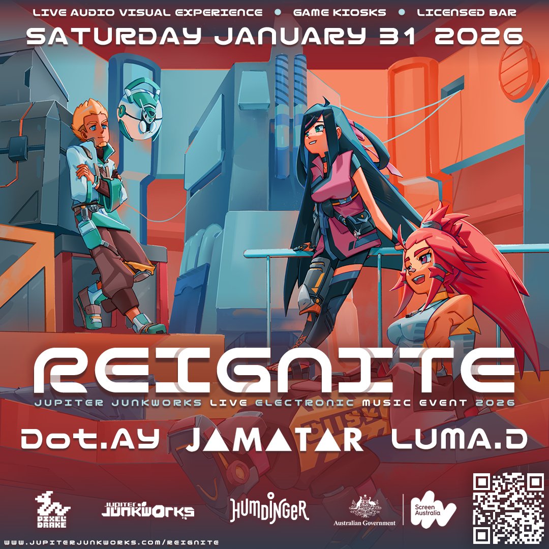 If you loved the beats from our demo, now it's time to hear them live! We're putting on a show, Sat 31st Jan featuring our amazing composer JAMATAR
and special guests! All set to a huge audio visual experience at Humdinger Studios! Links below!

#indiedev #gamedev #chiptune
