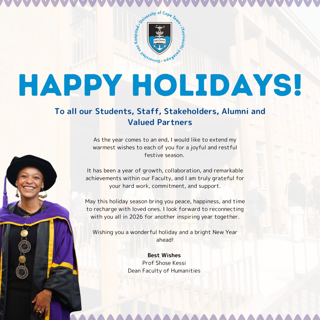 UCT Faculty of Humanities tweet media