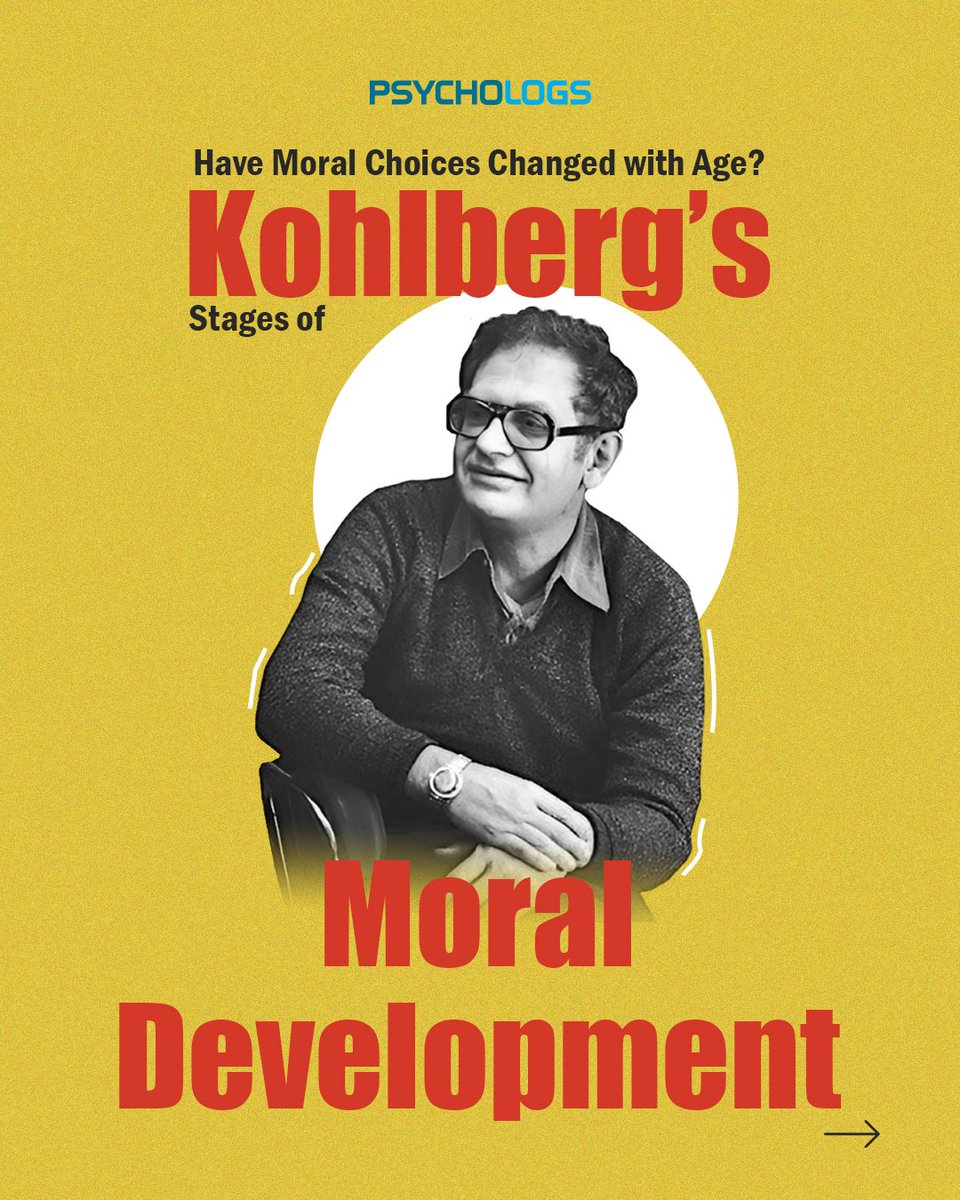 PsychologsIndia's tweet image. Moral choices don’t stay the same as we grow; they mature with our mind, brain, and life experiences. From avoiding punishment to standing by personal values, our sense of right and wrong evolves with age and understanding.

#psychologytoday #informative #kohlbergstheory