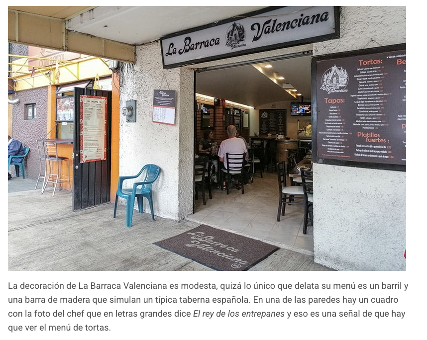 localmx_'s tweet photo. #ComeComoLocal La Barraca Valenciana es un local chiquito a unas cuadras del Centro de Coyoacán. Abrió en 1988 y su especialidad son la comida española y las tortas, que también tienen un toque español. https://t.co/wLjmT0YDPJ https://t.co/N0ctklYXMC