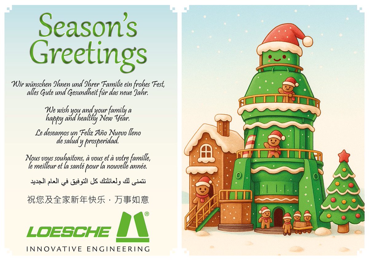 May your new year bring the perfect particle size for your goals: Enough challenge for growth, and smooth operation for success.

Season’s Greetings from the dedicated team at LOESCHE!

bit.ly/45mY5Nk

#seasonsgreetings #happyholidays #newyear2026 🌟❄️
