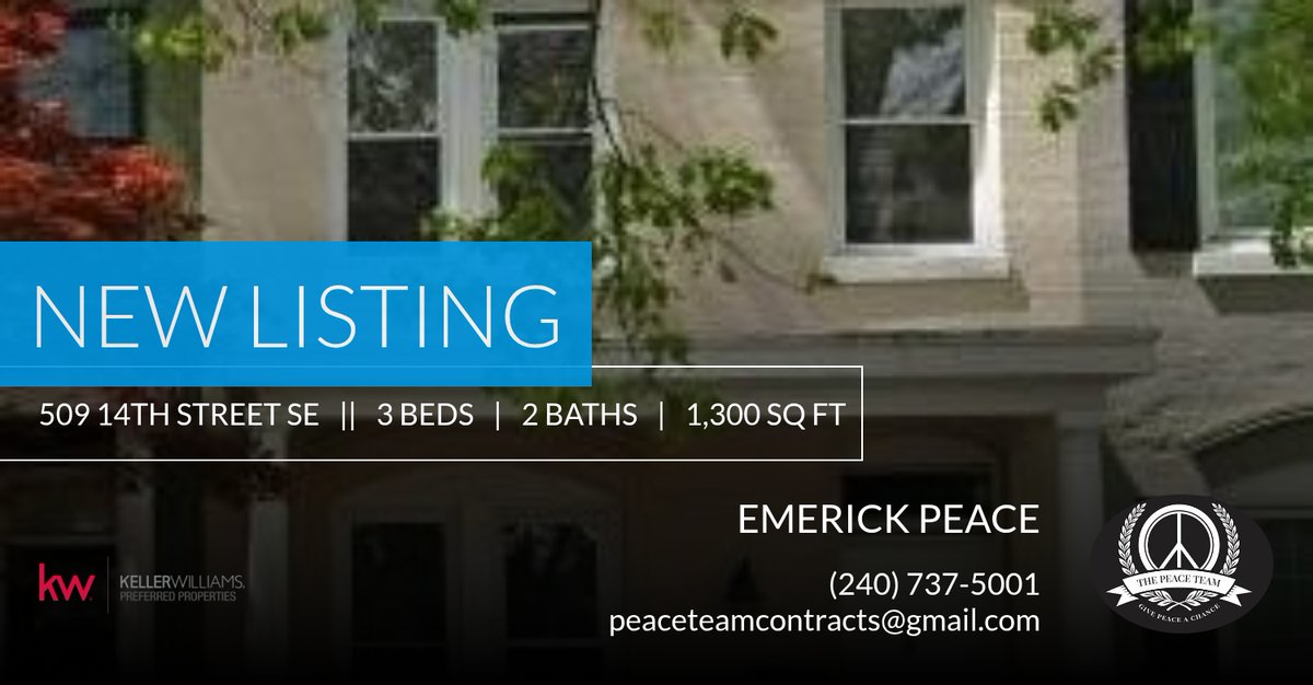 EmerickPeace's tweet image. 📍 New Listing 📍 Take a look at this fantastic new property that just hit the market located at 509 14th Street Se in Washington. Reach out here or at (240) 737-5001 for more information homeforsale.at/509_14TH_STREE…