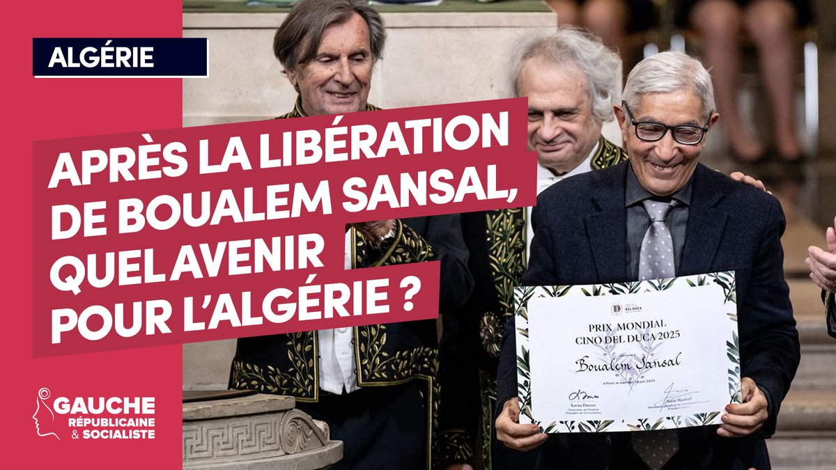 Gauche_RS's tweet image. 🇩🇿⛓️‍💥Après la Libération de #BoualemSansal, l’échec face au régime autoritaire algérien⛓️‍💥🇩🇿
👉 g-r-s.fr/apres-la-joie-…
Quels enjeux politiques internationaux et intérieurs mis au jour en #Algérie et avec la France? #démocratie #répression #LibertéDexpression #ÉtatDeDroit