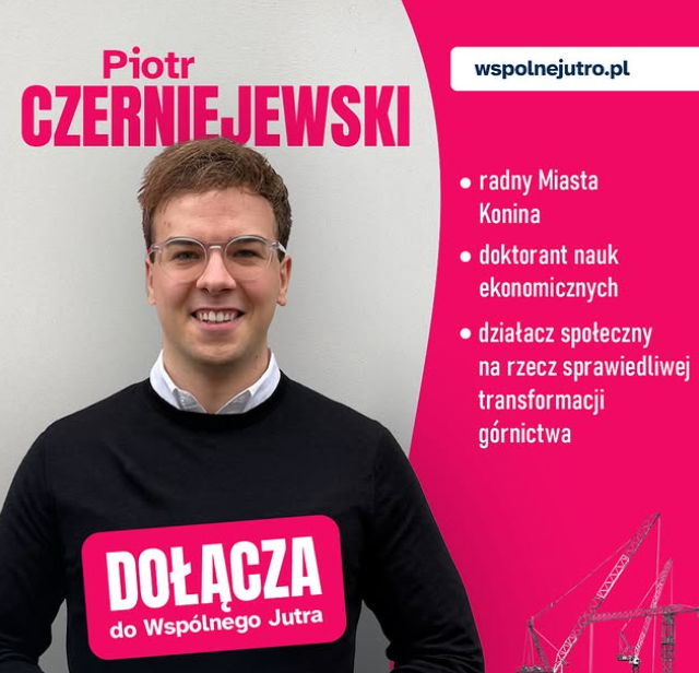 WspolneJutro's tweet photo. Samorządowcy łączą siły we Wspólnym Jutrze - Piotr Czerniejewski to radny miasta Konina, doktorant nauk ekonomicznych z doświadczeniem w działalności społecznej! To będzie owocna współpraca💪 https://t.co/JucPrbQEDp