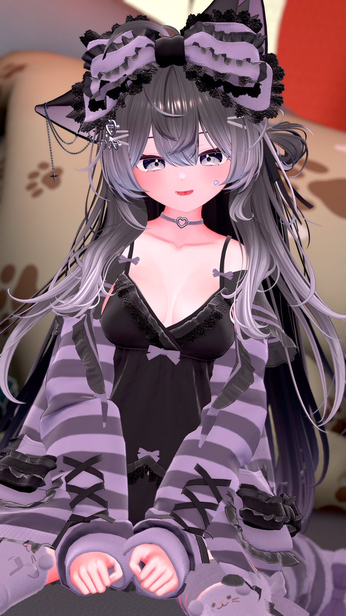 にゃにゃにゃです。② もうちょっと……一緒にねよ？……にゃ？☁️ 358 a.m. #Today_cloth