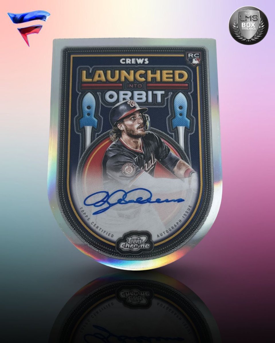 BoxLms's tweet image. 🚀 Launched into Orbit! 🚀

Dylan Crews RC auto takes flight with this Topps Chrome “Launched Into Orbit” beauty — clean on-card ink, cosmic design, and serious star power. This one’s built for collectors chasing the next big thing. ✨⚾

#ToppsChrome #DylanCrews #BaseballCards