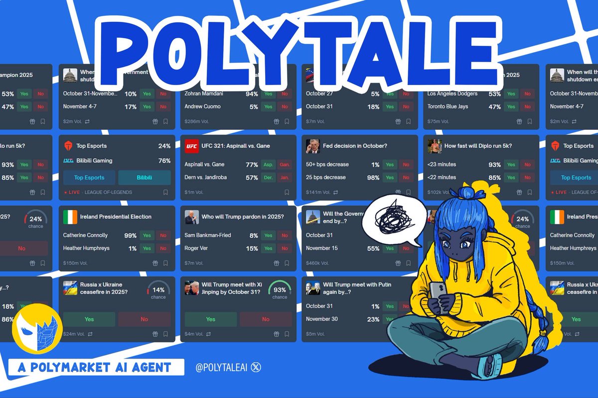 Polymarket AI Agent: $POLYTALE Community on X - 727 Members