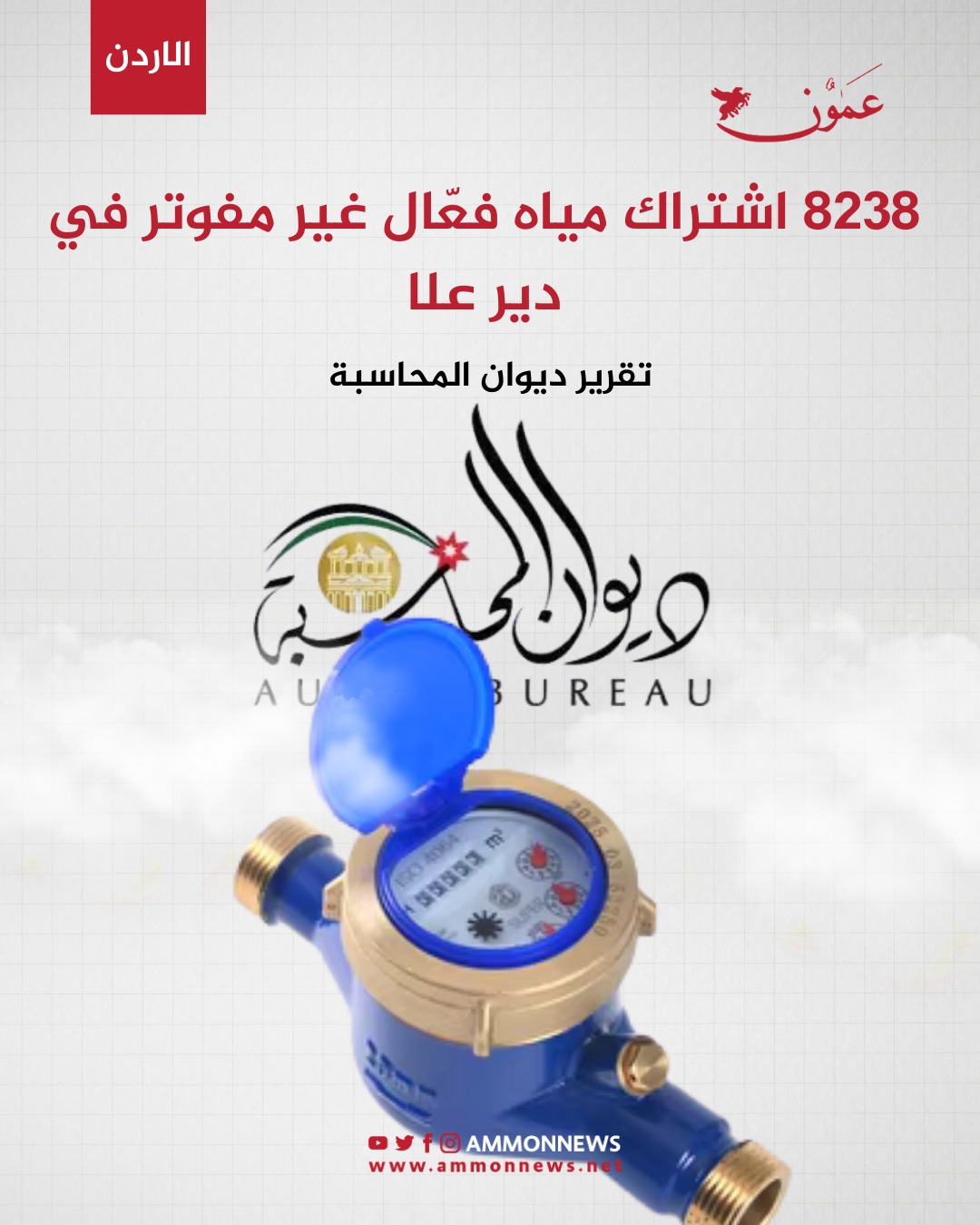 8238 اشتراك مياه فعّال غير مفوتر في دير علا #الاردن 