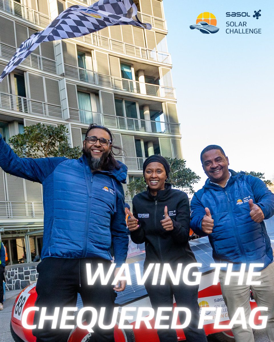 Solar_Challenge's tweet image. The Chequered Flag Waves for 2025 🏁 As we head towards the line finish line for 2025, we want to extend our heartfelt festive wishes to our followers, teams, sponsors, and stakeholders. Wishing everyone a joyful and energising festive season! @SasolSA #SasolSolarChallenge