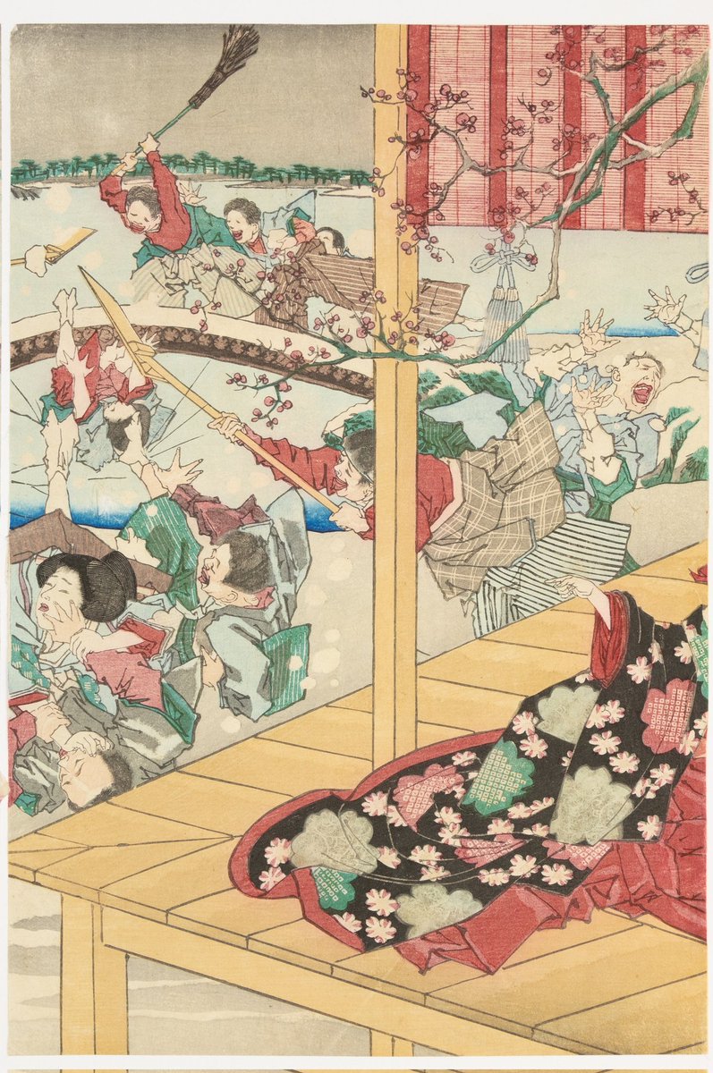 JapaneseGallery's tweet photo. Celebrate the winter season with this enchanting 1882 masterpiece by Yoshitoshi Tsukioka! 'Playing in the Snow' from the celebrated Snow, Moon, and Flowers series captures pure holiday joy as elegant ladies frolic in freshly fallen snow beneath blooming plum blossoms, while a high-ranking lady watches the delightful scene unfold.

Warm festive wishes from the Japanese Gallery Team! We wish you joy, peace, and beauty this holiday season. May this exquisite artwork bring warmth to your heart during these festive days. 🎎❄️

Find more stunning pieces at https://t.co/hsRhmsfyrq 🌸

—
#JapaneseArt #Ukiyoe