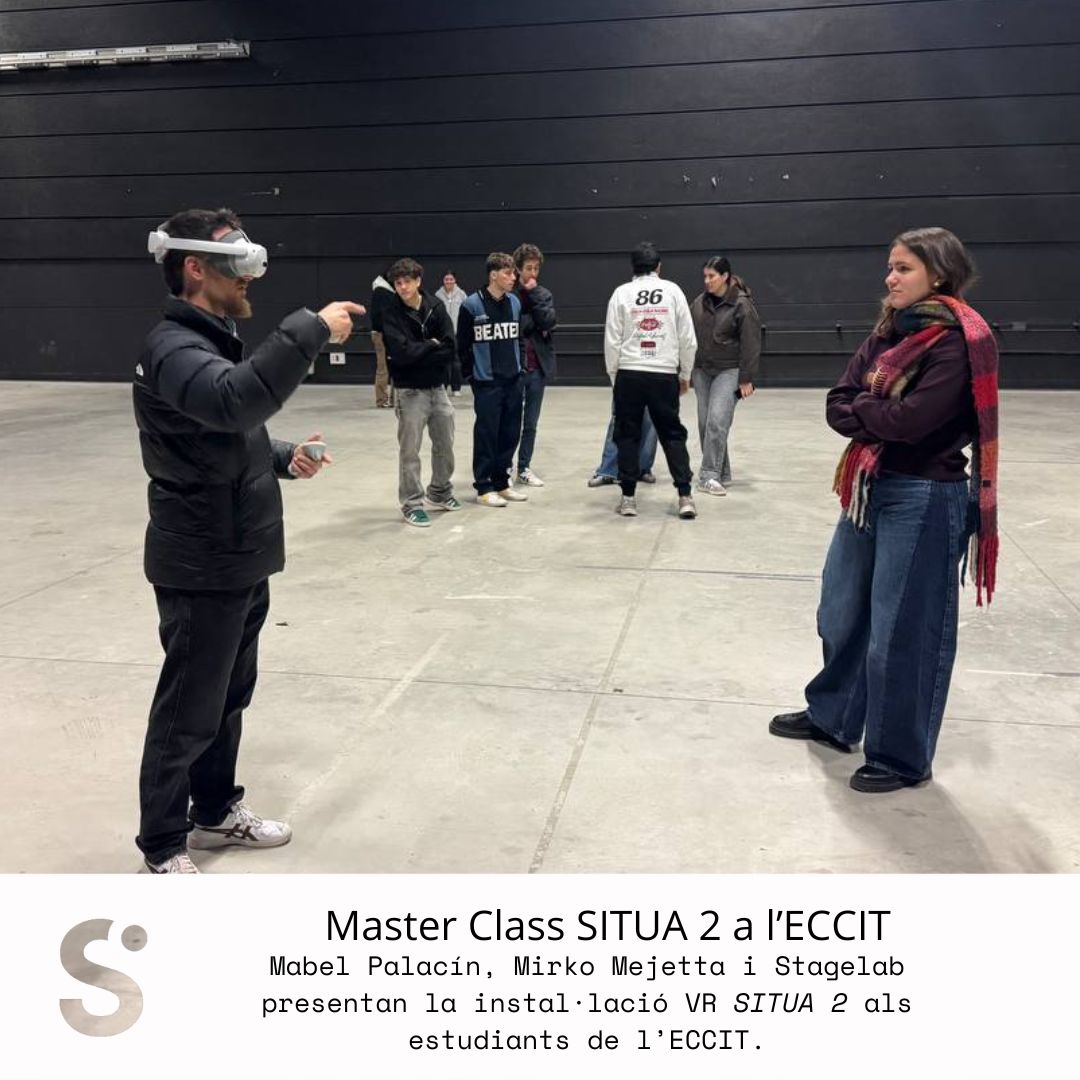 El 18/12/2025 vam presentar SITUA 2 a l’ECCIT una master class sobre com l’espai virtual obre un nou capítol en la genealogia de la imatge tècnica. Aquest projecte ha sigut subvencionat dins del programa CLT502 del Departament de Cultura de la Generalitat.