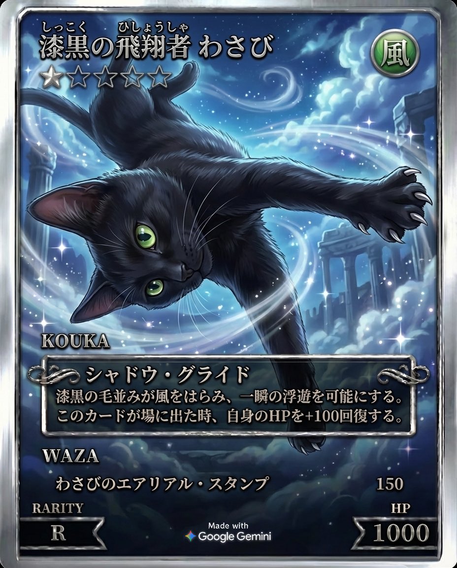 黒猫　トレカ 嬉しい！ またいっぱいカード作れる💕