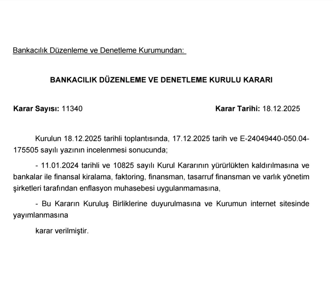 Bankalar, faktoring, finansman ve varlıkyönetim şirketlerine enflasyon muhasebesi uygulanmamasına karar verildi

Bence yakında reel sektöre de bu karar gelecek (kararname ile)