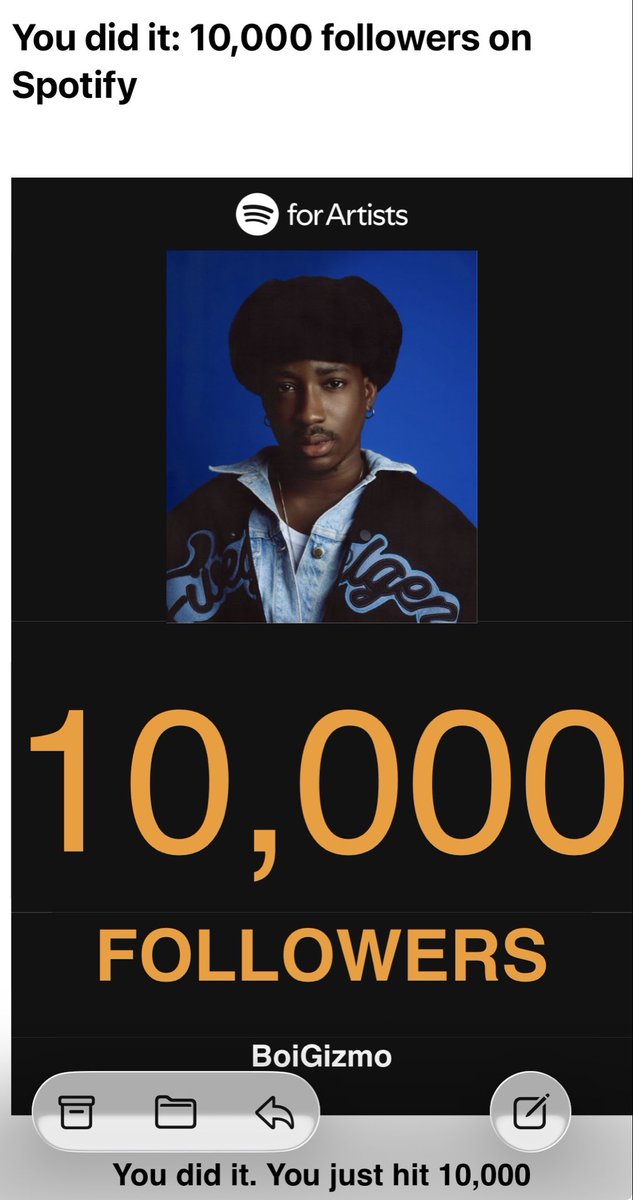 Just hit 10K followers on Spotify. What a year! Thank you to everyone streaming my music ❤️‍🔥🧨
