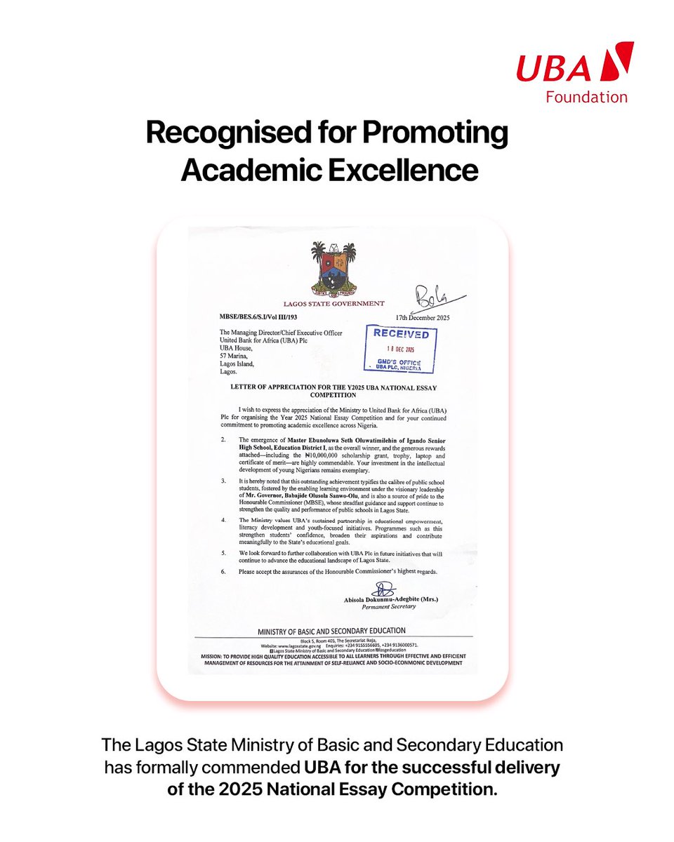 UBA Foundation tweet media