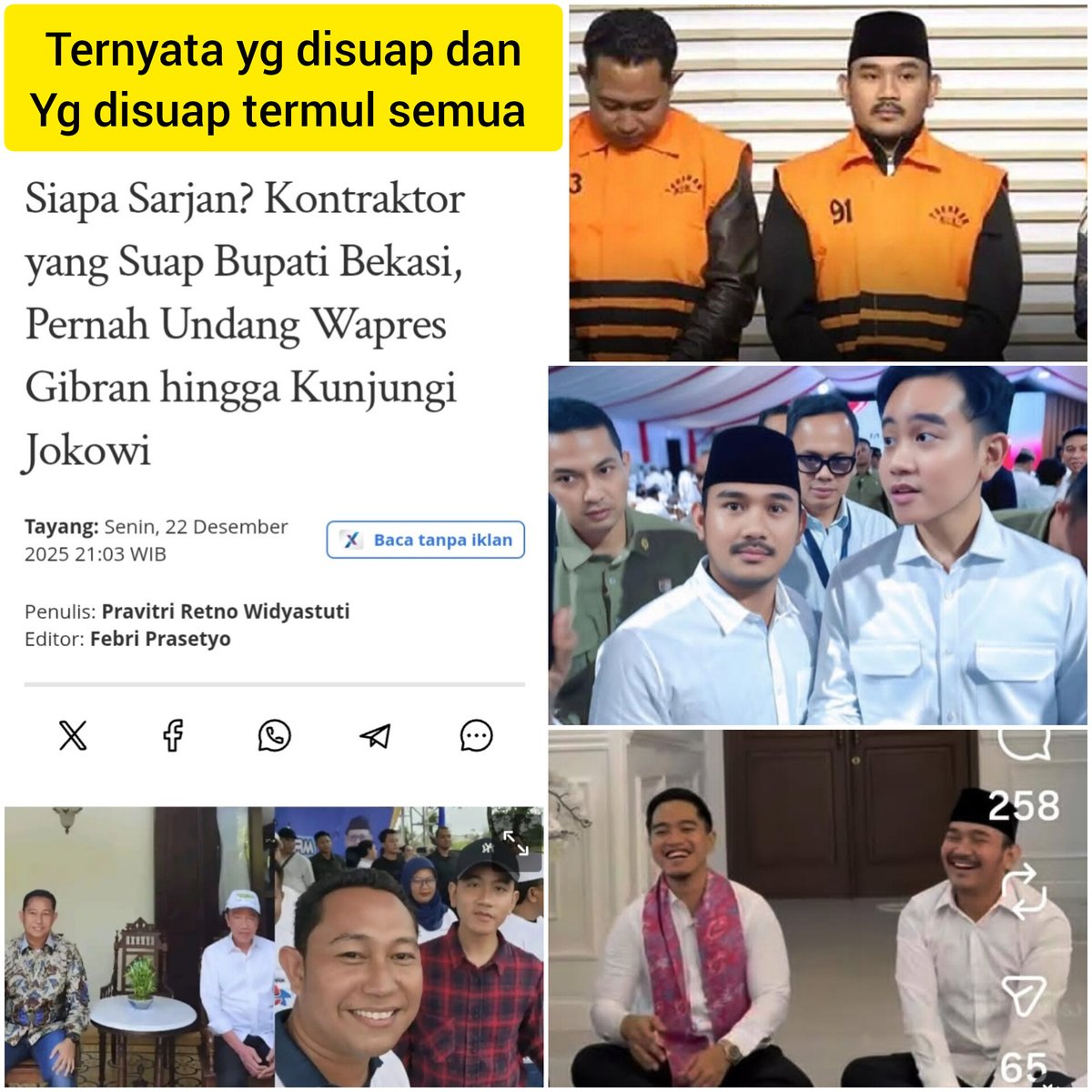 Anak__Ogi's tweet image. Betul ternyata yg suap sama yg disuap kawan @DedynurPalakka semua, bagian dari Jokowi, Gibran dan Kaesang.😂