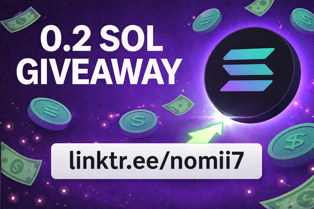 🚨 0.2 $SOL GIVEAWAY 🚨
Giving back again 💸
To enter:
1️⃣ Follow me
2️⃣ Like + RT
3️⃣ Tag 2 frens 👇

Winner announced in 24–48h ⏳
#Solana #CryptoGiveaway #SOL #Airdrop