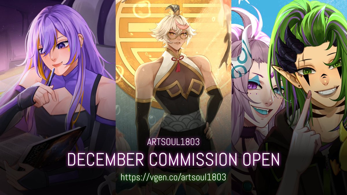 ✨[RT &amp; ❤️ is very appreciated!] ✨

Helloooo! 
Since it's the holiday season I'm opening more commission slots for Dec-Jan! yippiiiieeee~

For the sample and detail kindly check the 🧵below ⸜(｡˃ ᵕ ˂ )⸝♡