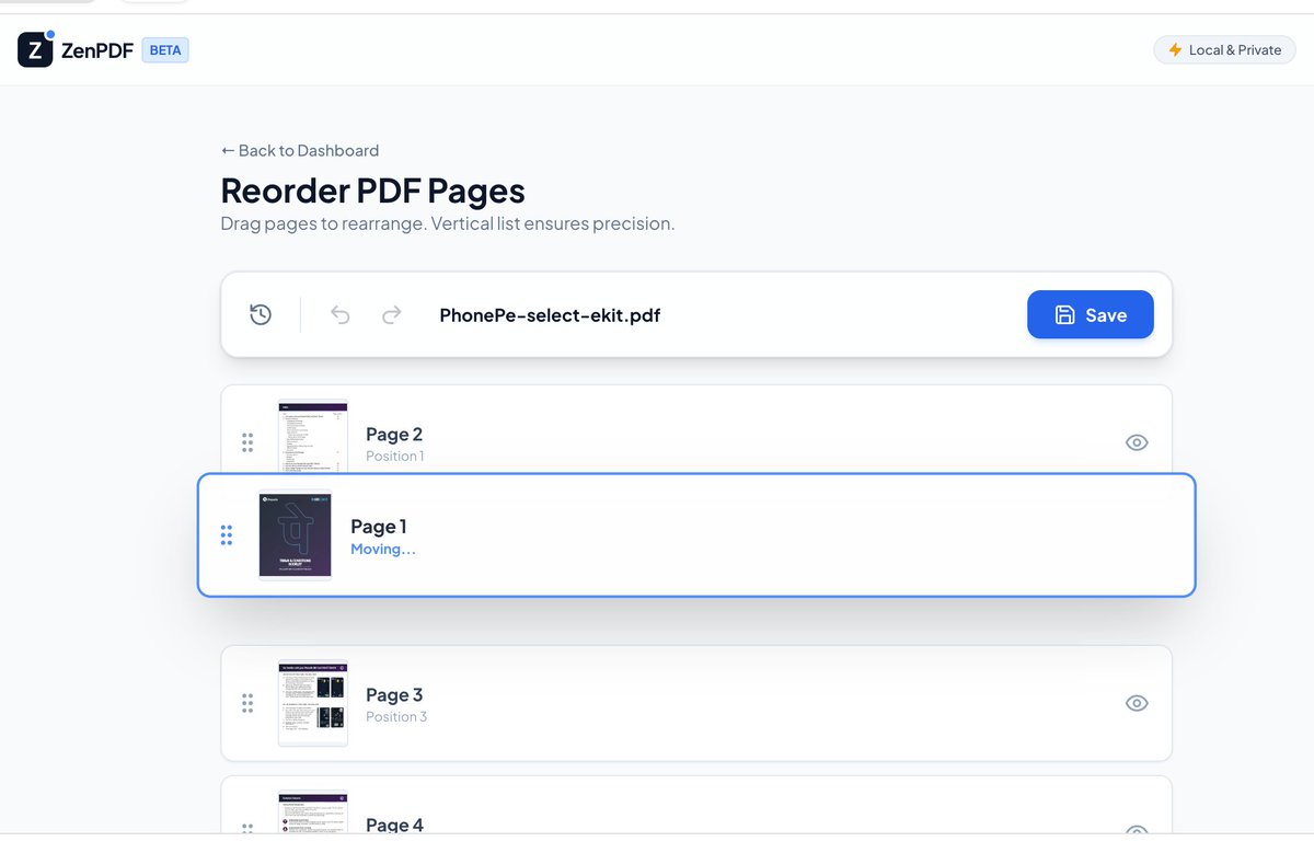 Me: “Just vibe coding today.”

Also me: builds a FULLY OFFLINE PDF TOOL with previews, drag-drop reordering &amp; signing.

✅No uploads
✅No servers
✅No DB.

Compressing PDF shows you preview before you download 😎

Try here- pdftools.dhananjaytech.app
