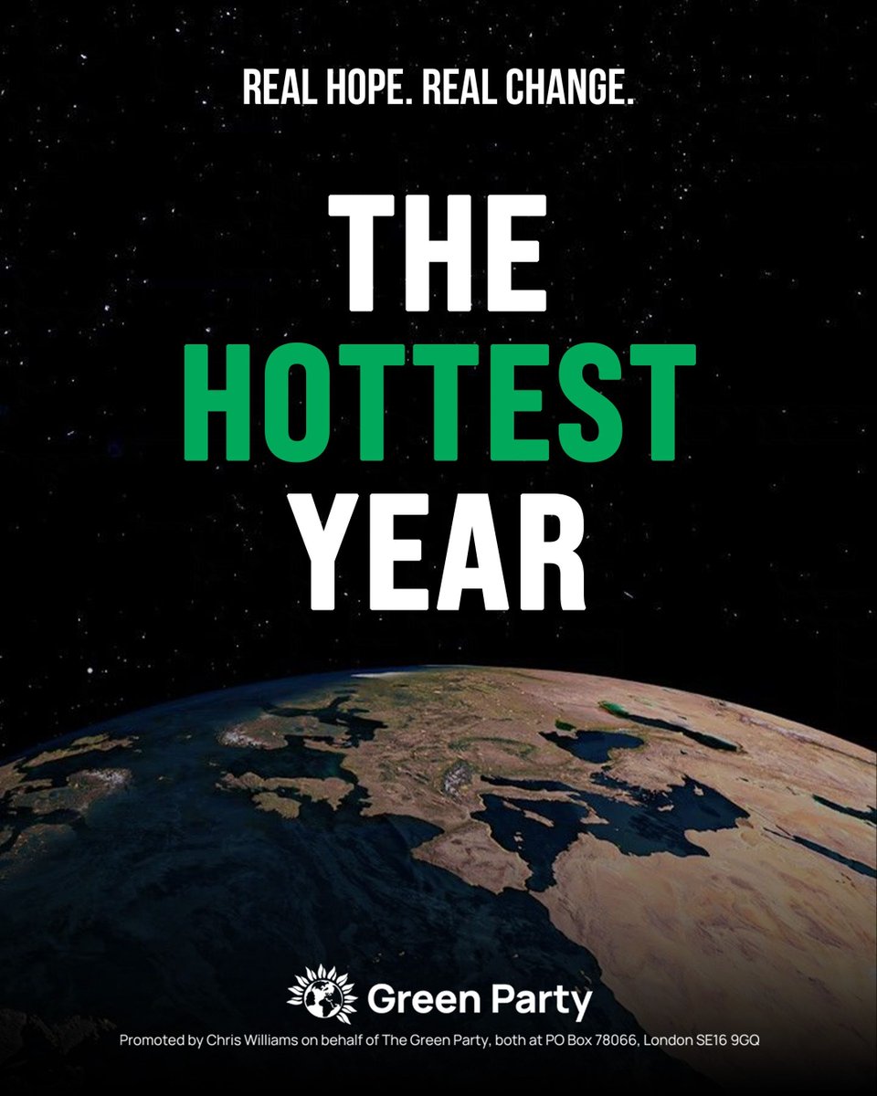 TheGreenParty's tweet image. 2025 is set to be the UK's hottest since records began.

Scientists are clear that changes to our climate are unprecedented and the result of burning fossil fuels.

Climate policies must be led by the science, not by climate deniers and their friends from the fossil-fuel lobby.