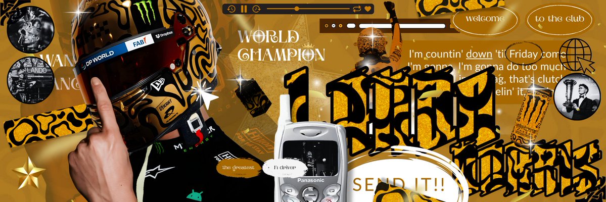 Timothycoiza's tweet image. HERE YOU GOOO!!
blob header to celebrate a WDC moment 🏆
gold vibes for lando’s biggest moment!

free to use as header (no wm) ✨️
would love to see it on your page 🧡

#landonorris #LN1 #f1