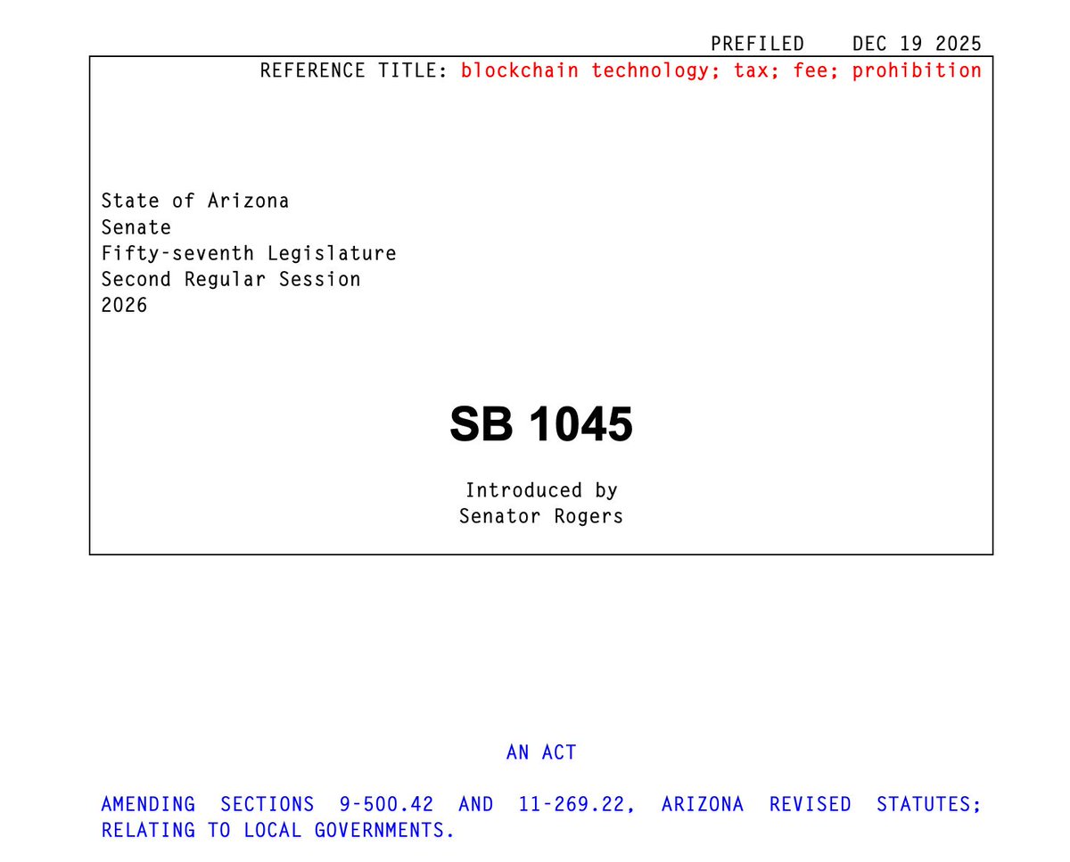 JUST IN: 🇺🇸 Arizona senator proposes exempting Bitcoin and crypto from taxes  Arizona is already one of just 3 U.S. states with a Bitcoin strategic  reserve 🔥