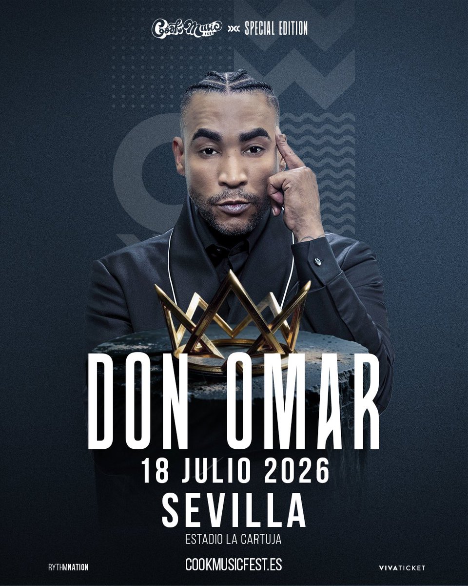 DONOMAR's tweet photo. 🇪🇸 España respondió en grande! Nos escribieron, lo pidieron y lo entendimos. Muchos se quedaron sin boletos, y no podíamos quedarnos de brazos cruzados. Por eso llega una edición especial del Cook Music Fest, por primera vez en la península.
 🗓️ Sábado, 18 de julio 
📍 Sevilla, Estadio La Cartuja

Estén atentos, muy pronto se anuncian los boletos y más nombres que formarán parte de esta noche.