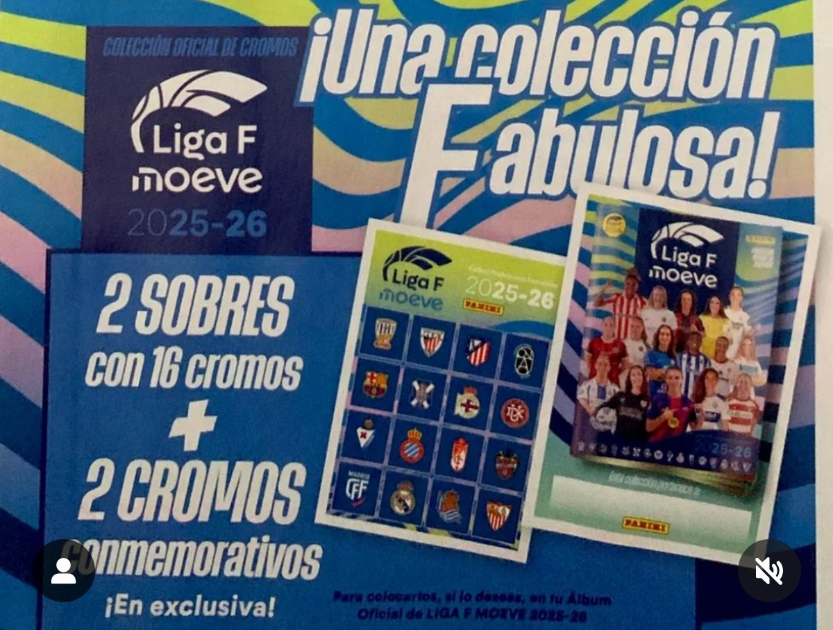 CromosLigaF's tweet photo. ¡Y ya está aquí!

Primer vistazo al álbum de cromos de la colección Liga F Moeve 2025-2026. https://t.co/xFWracI1t7