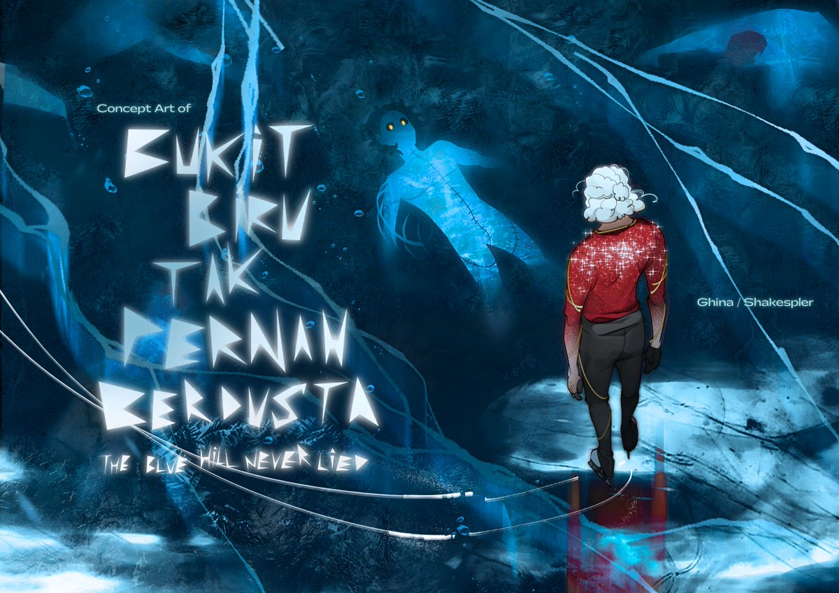 Shakespler's tweet image. [RT = 🥶]

Presenting the pre-production process of my upcoming graphic novel titled "The Blue Hill Never Lied" 

The story is about a deceased figure skater whose unpassed soul is taught to dance for mysterious spectators.

⛸️❄️Full PDF (Free) in reply!❄️⛸️