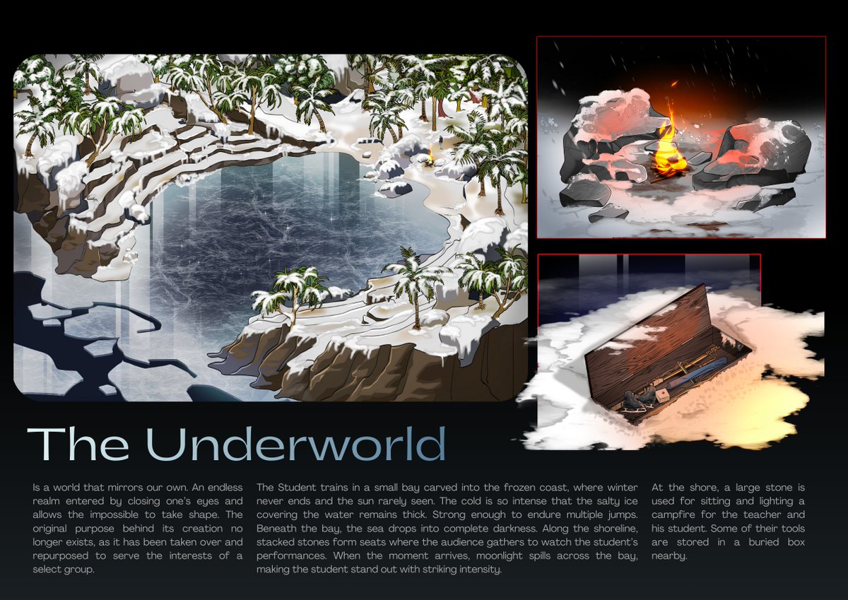 Shakespler's tweet image. [RT = 🥶]

Presenting the pre-production process of my upcoming graphic novel titled "The Blue Hill Never Lied" 

The story is about a deceased figure skater whose unpassed soul is taught to dance for mysterious spectators.

⛸️❄️Full PDF (Free) in reply!❄️⛸️