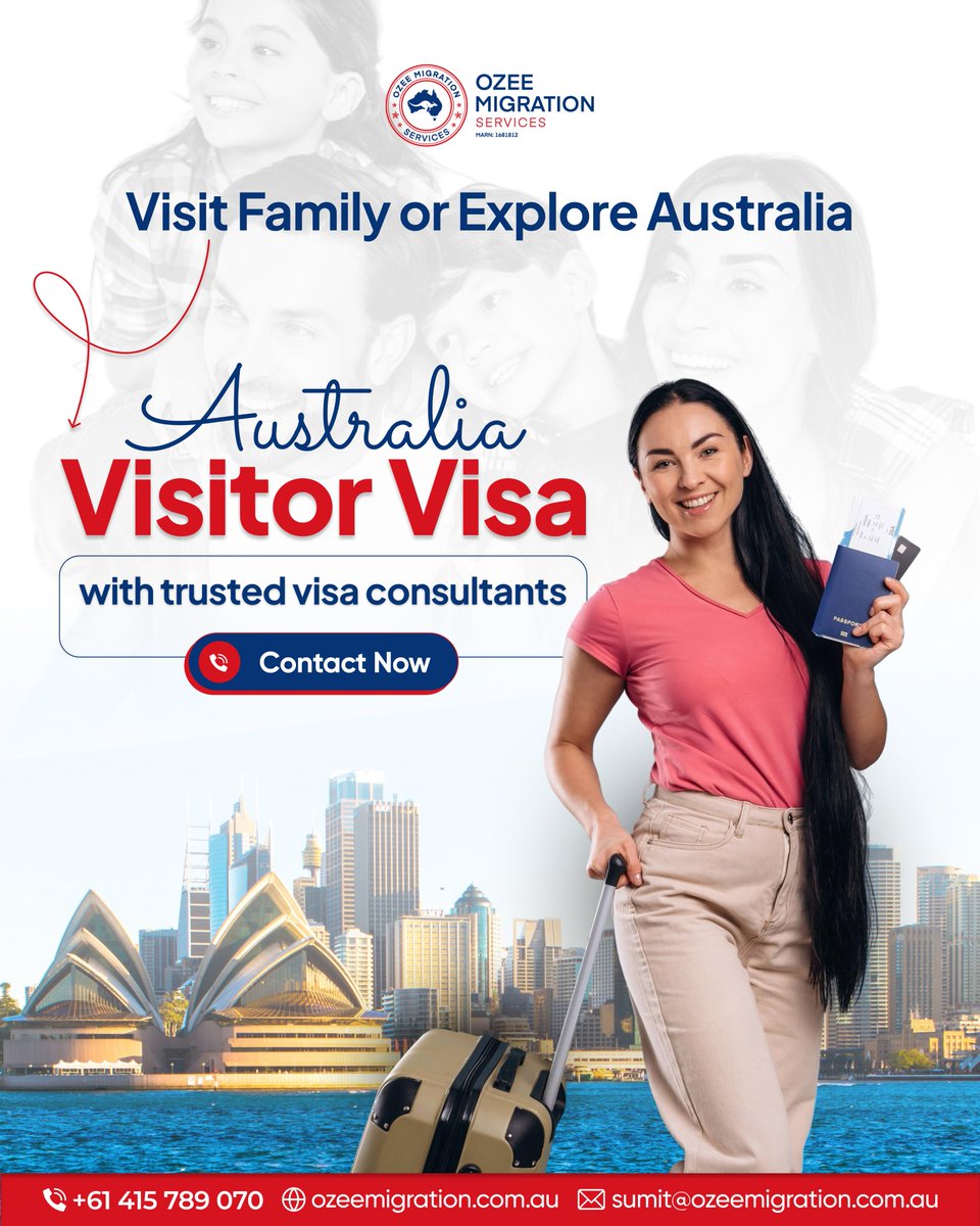 OzeeMigration's tweet image. At Ozee Migration, we provide trusted and transparent visa consultancy services to help you apply with confidence. 

Apply Now

🌎 ozeemigration.com.au
☎️ +61 415 789 070

#australiavisitorvisa #visitorvisa600 #australiatouristvisa #australiavisit #visitfamilyaustralia