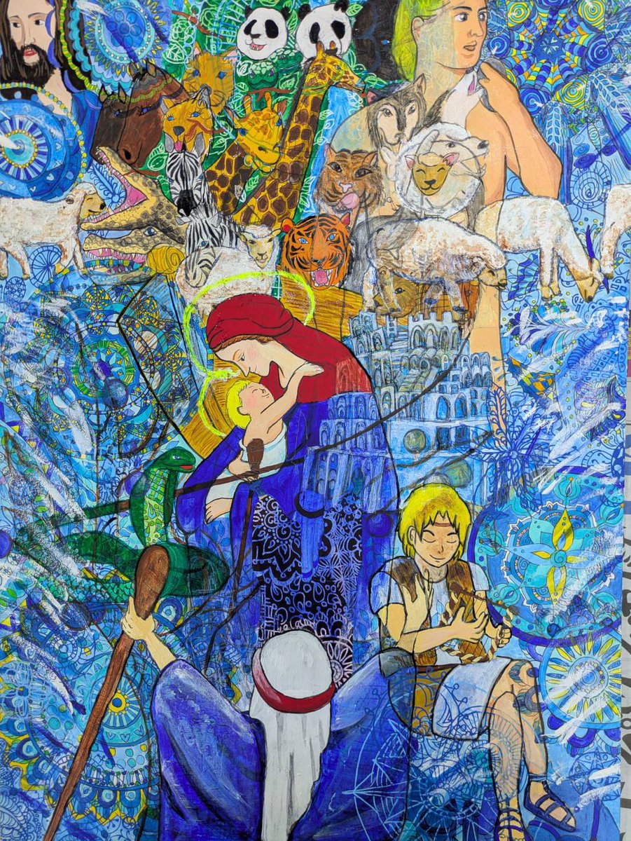 クリスマスの奇跡] 絵画 油絵 夜 新宿 コスプレナイト 女 歌舞伎町