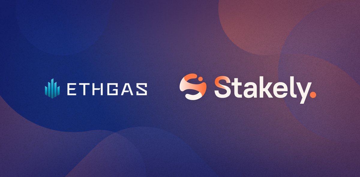 🔍 Thrilled to partner with <a href="/ETHGasOfficial/">ETHGAS</a> 🤝

<a href="/ethereum/">Ethereum</a> is going real time, and that takes teams building serious infrastructure. That’s why Stakely is teaming up with ETHGas. Today we run with them ~50 validators on mainnet and 2,000 on testnet, pushing integrations and