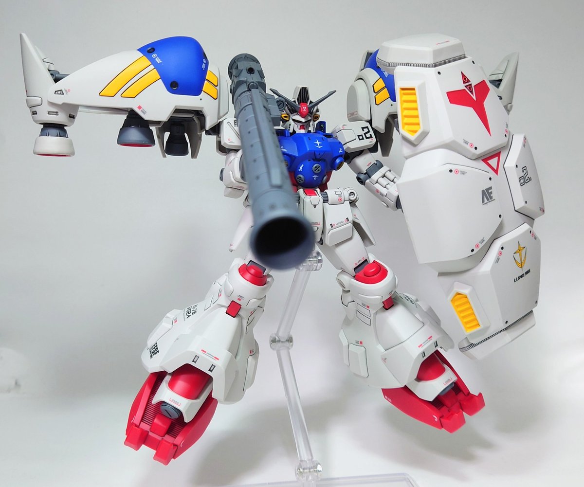 [HGUC ガンダムGP02A サイサリス]
写真撮り直りました。
1号機同様しっかり塗り分けてデカール貼って仕上げました。
シールドの保持力はガッチガチに強化してます。
#ガンプラ好きと繋がりたい 