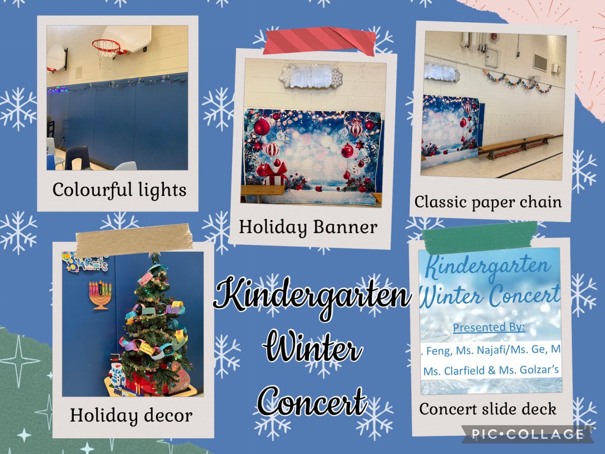 EduInvInspire's tweet photo. ❄️✨ A big thank you to our families for coming to the Kindie Winter Concert! Our Ss shined while performing Little Snowflake, I’m a Little Snowman, and the K-I-N-D song. The mosaic snowflake props and cozy gym decorations made it extra special. So proud! @CHPSYRDSB https://t.co/aS5udgyrV2