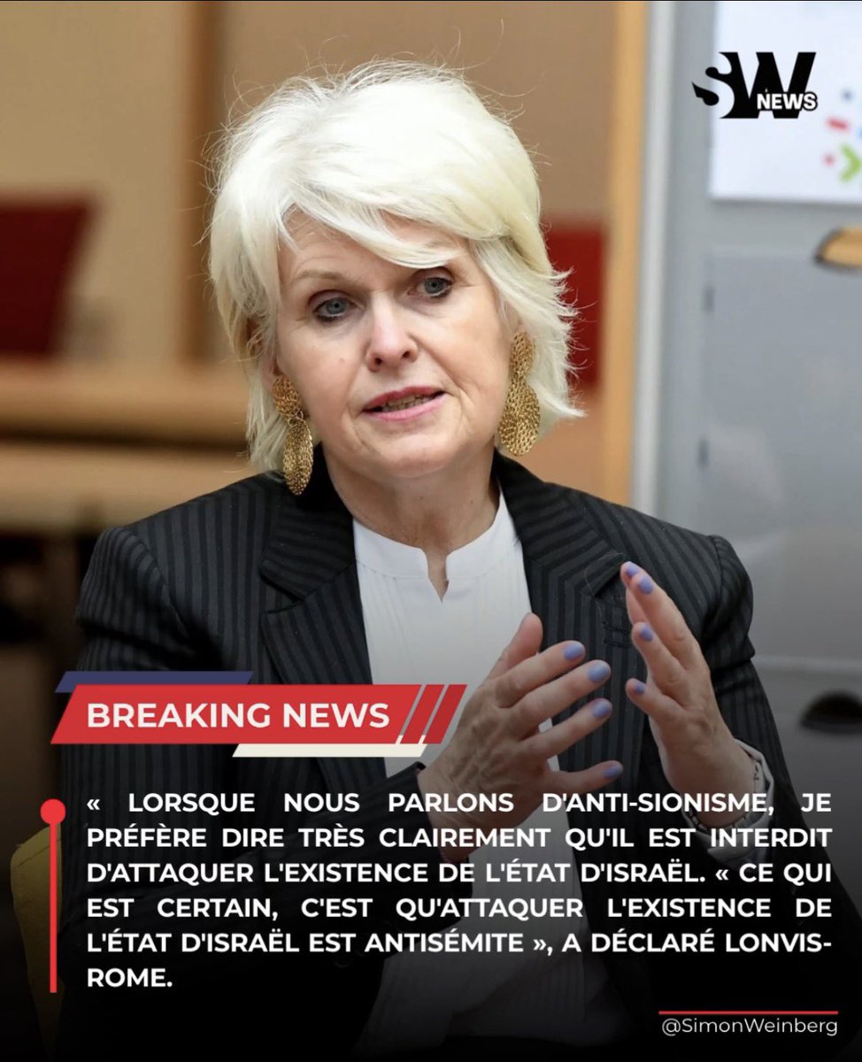 SlMONWEINBERG's tweet image. 🔴🇫🇷 | FRANCE &amp;gt; Le chant « De la rivière à la mer » est antisémite, déclare l'envoyé français des droits de l'homme, Isabelle Lonvis-Rome. 

Deux jours après la fusillade meurtrière lors d’un événement de Hanoukka à Sydney, la France durcit officiellement sa position sur certains…