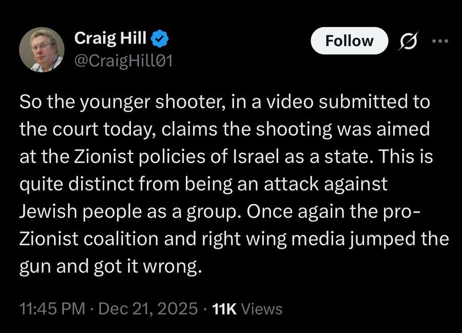 DrewPavlou's tweet image. I guess the parents of the ten year old girl slaughtered by inbred jihadists at Bondi can be comforted by the fact that the Islamic terrorists shot her in the head because they were anti-Zionist rather than anti-Semitic. 

Phew.