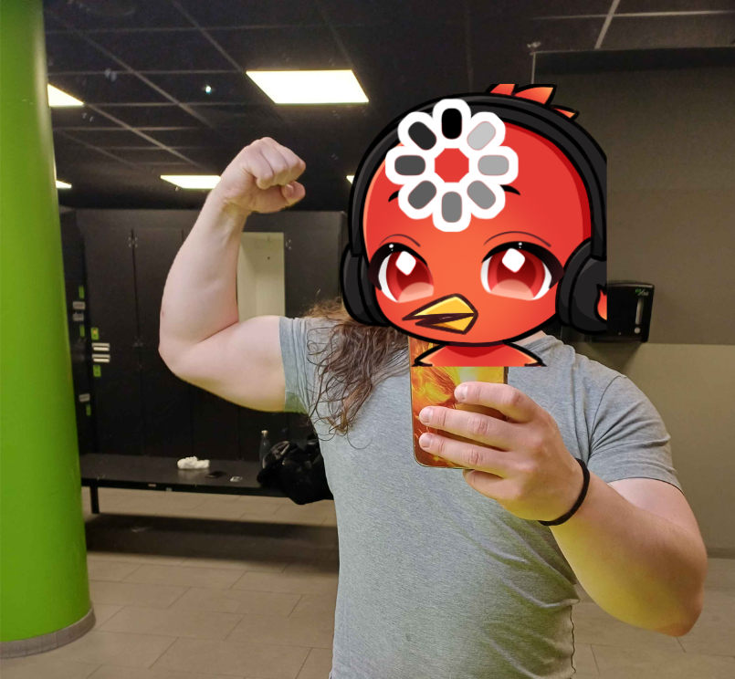 my sister called this picture (which I want to use for adating app) toxic manly. Is it? #HeadPhox #Vtuber #Indievtuber #gymbody