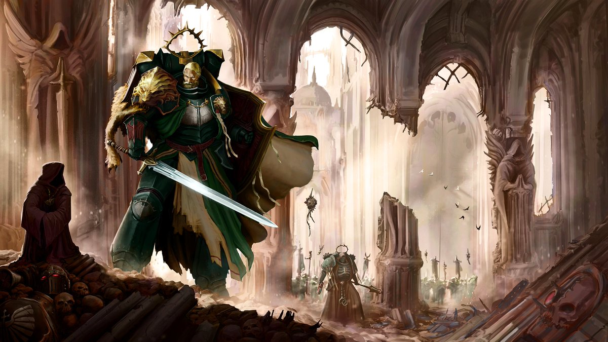 Aetas_Memoria's tweet image. Great illustration of Lion El'Johnson, Lord of the First, after his Awakening. By George Vincent, an art test for the Black Library. And various sketches.
🔽