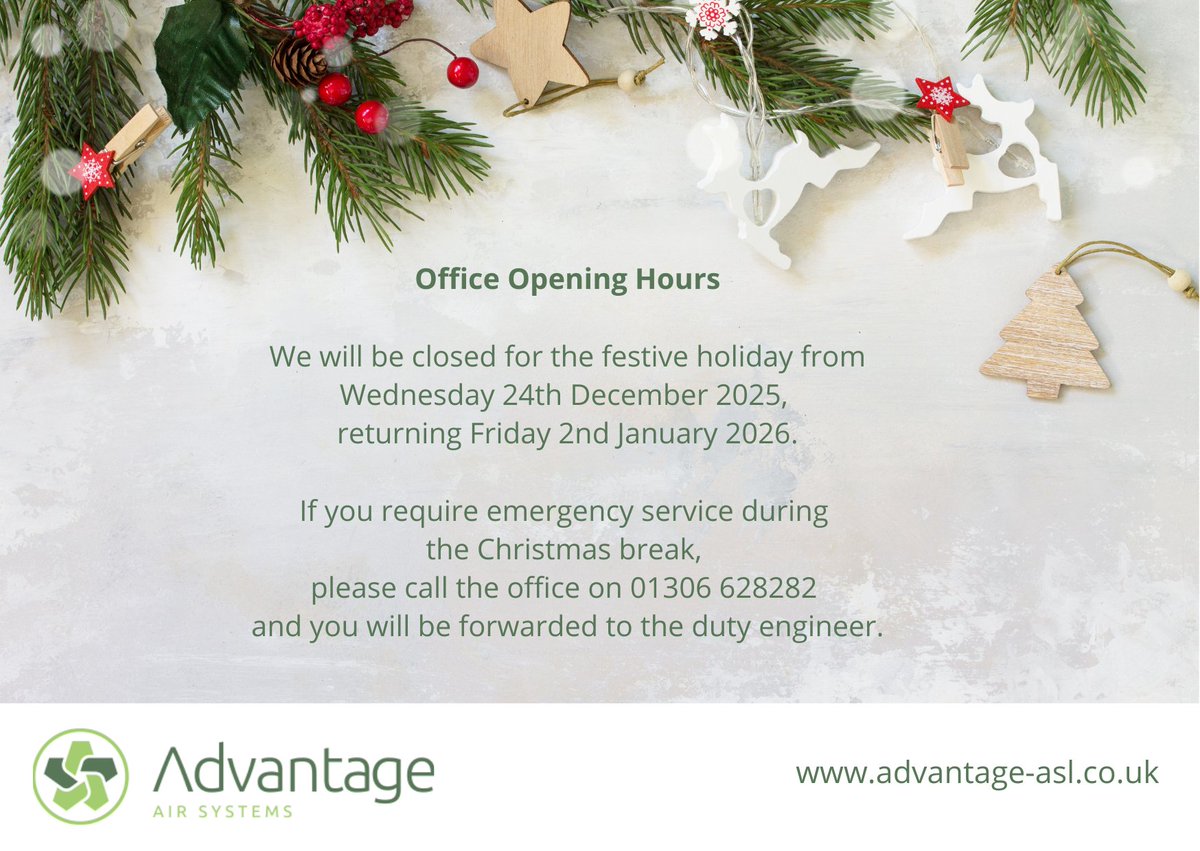 Time for the Advantage team to put their feet up! Please note our office opening hours. Have a great one everyone. May it be merry and bright! #christmas2025