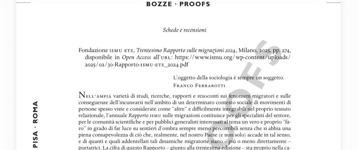 “L’oggetto della sociologia è sempre un soggetto.” Franco Ferrarotti
Cocorullo, A. (2025), «Trentesimo Rapporto sulle migrazioni 2024», Fondazione ISMU ETS, Milano: Fondazione ISMU ETS, 2025 – ISBN: 978-88-314-4337-1, pp. 274, recensito su La Critica Sociologica.
