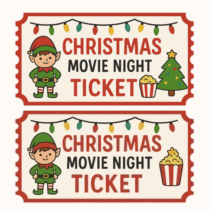 frugalfamily's tweet image. Bring everyone together for a Christmas movie night! Print your tickets &amp;amp; poster: wp.me/p3Hh4w-bHB 🎄🎟️ #FamilyTradition