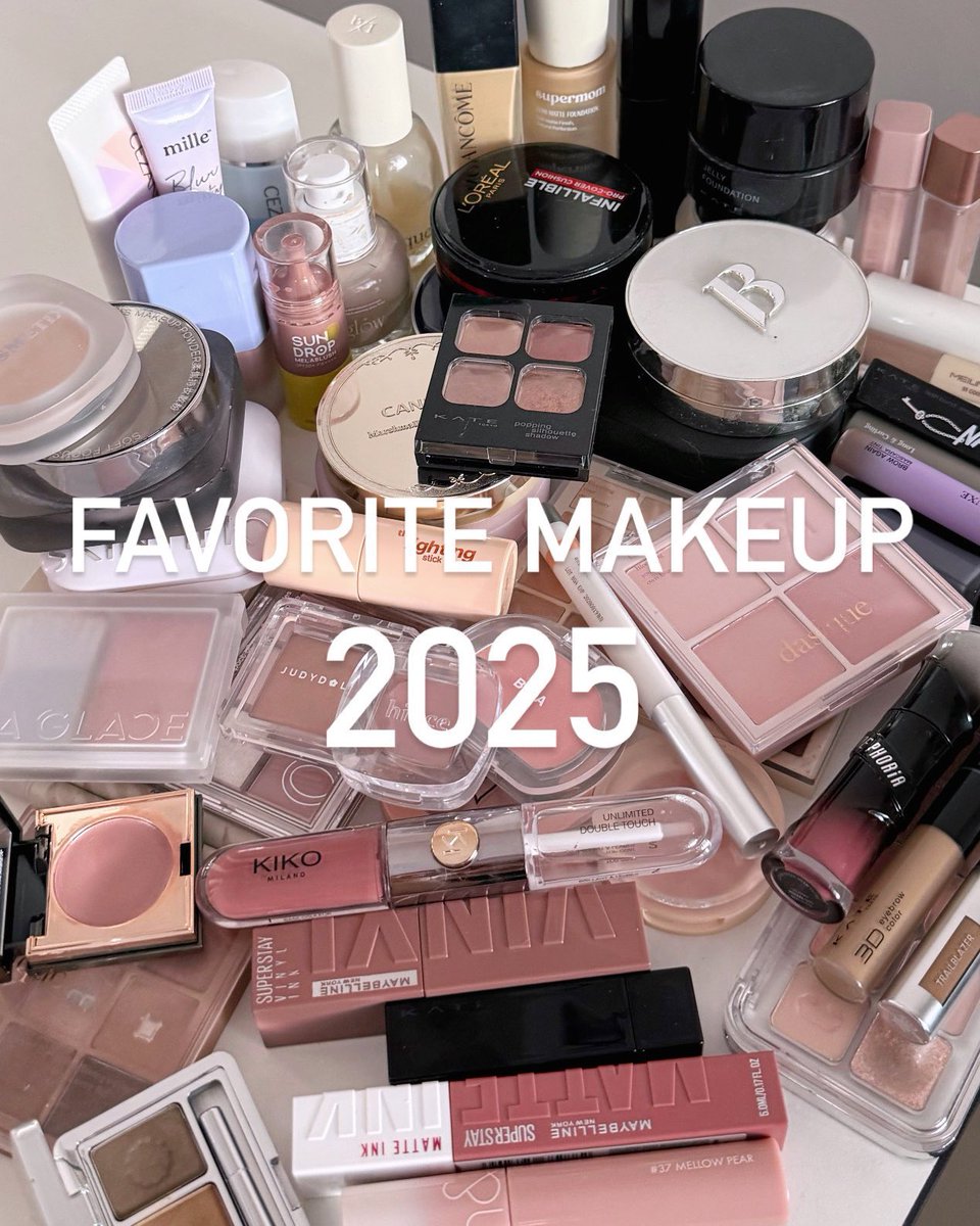 favorite makeup 2025 คัดมาจากที่ใช้บ่อย ซื้อซ้ำบ่อย มีทั้งแบรนด์ไทย แบรนด์นอก รีวิวให้แบบละเอียด&amp;มีสวอชในเธรดคับ✨(โนสปอนแฝงล้านน%)